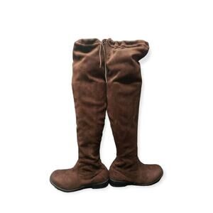 Bamboo Dark Brown Over Knee Adjustable Lace Boots